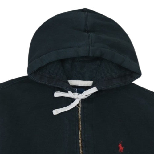 Polo Ralph Lauren Men's Black Full Zip Hoodie L Cotton Fleece