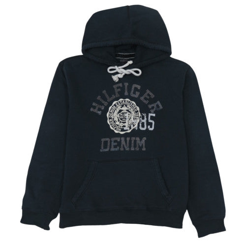 Hilfiger Denim Men's Blue Pullover Hoodie M Logo Fleece