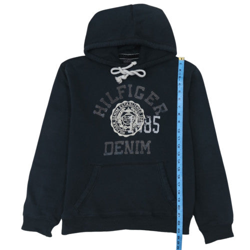 Hilfiger Denim Men's Blue Pullover Hoodie M Logo Fleece