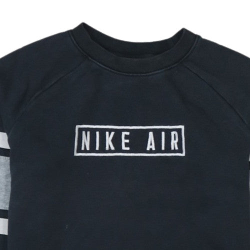 Nike Teens Black L Crew Neck Pullover Sweatshirt Logo Fleece