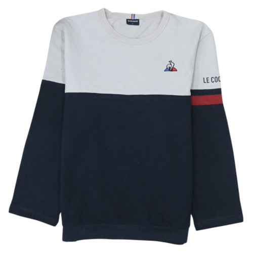 Le Coq Sportif Mens Navy & White Sweatshirt L Crew Neck Logo