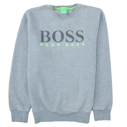Hugo Boss Mens Grey XL Pullover Sweatshirt Crew Neck Logo Cotton