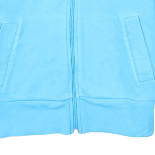 Adidas Women Blue Full Zip Hoodie Size 14 Hooded Sweatshirt Essentials