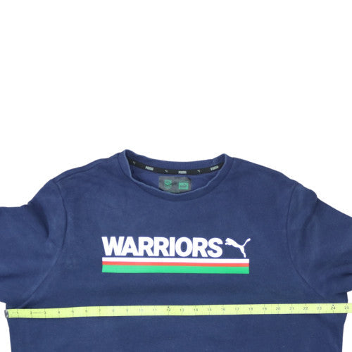 Puma Men's Blue L Warriors Crew Neck Fleece Sweatshirt