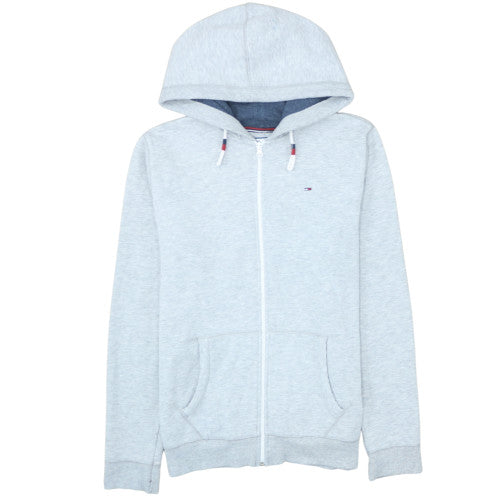Tommy Hilfiger Denim Men's Grey Full Zip Hoodie XL Cotton Blend