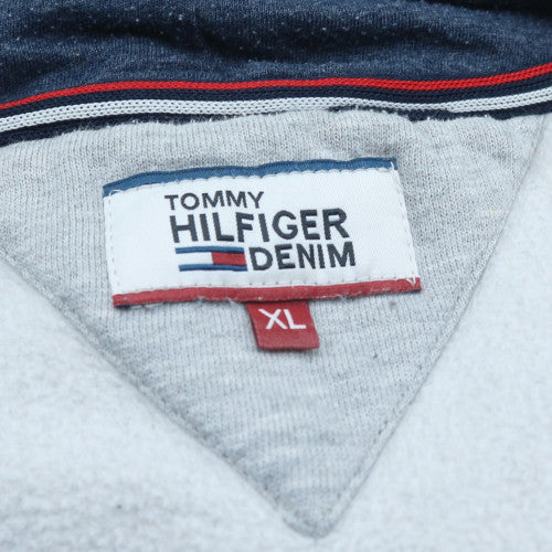 Tommy Hilfiger Denim Men's Grey Full Zip Hoodie XL Cotton Blend