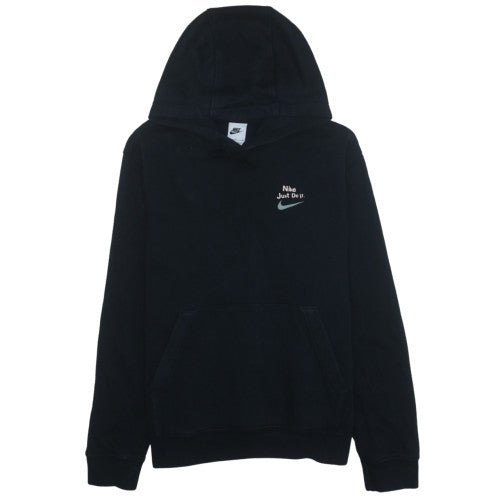 Nike Mens Black Pullover Hoodie M Logo Sports Fleece Sweatshirt