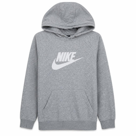 Front view of Nike Men's Grey Pullover Hoodie L Graphic Logo Sweatshirt