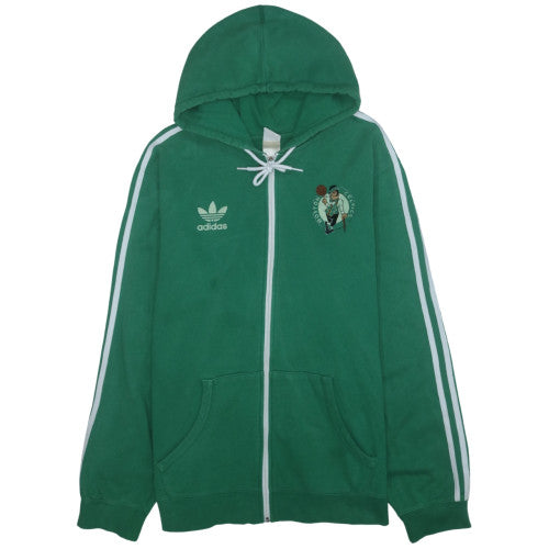 adidas Mens Green Full Zip Hoodie 2XL Boston Celtics Sports Fleece