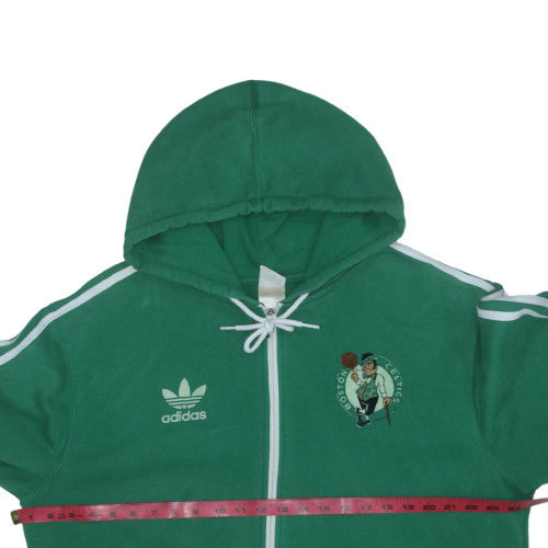 adidas Mens Green Full Zip Hoodie 2XL Boston Celtics Sports Fleece