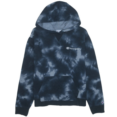 Champion Men's Blue Tie Dye Pullover Hoodie XL Logo Fleece