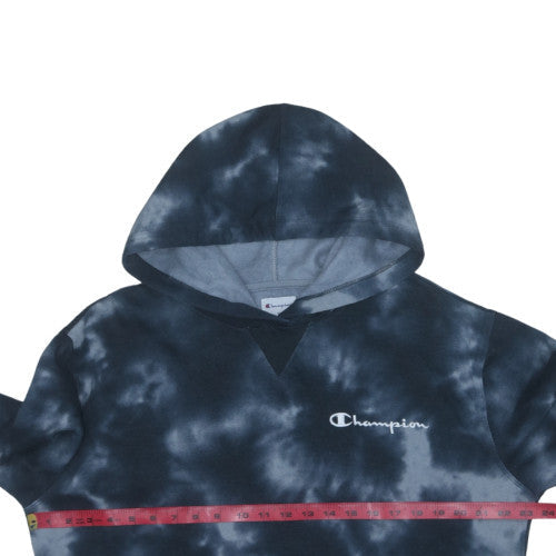Champion Men's Blue Tie Dye Pullover Hoodie XL Logo Fleece