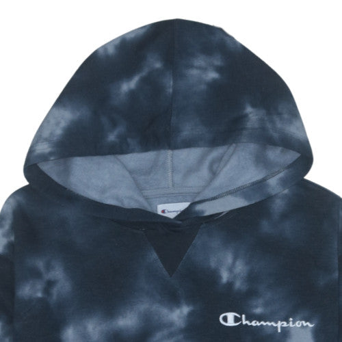 Champion Men's Blue Tie Dye Pullover Hoodie XL Logo Fleece