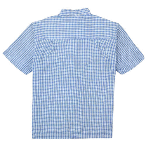 Kappa Men's Blue Check Short Sleeve Button-Up Cotton Shirt Size S