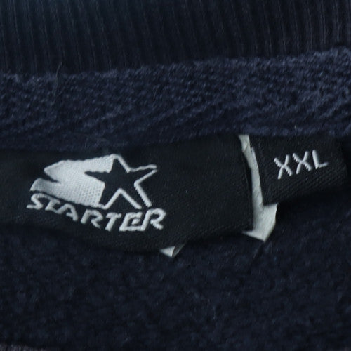 Starter Men's Blue 2XL Pullover Sweatshirt Crew Neck Fleece