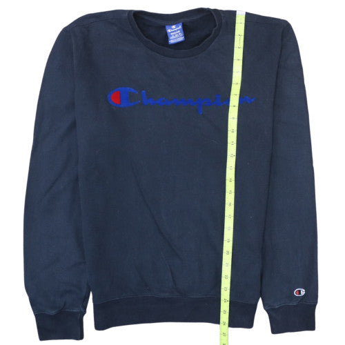 Champion Mens Blue Logo Pullover Sweatshirt Medium