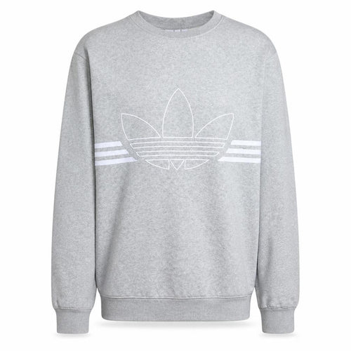 Adidas Men's Grey Crew Neck Logo Fleece Sweatshirt Size M