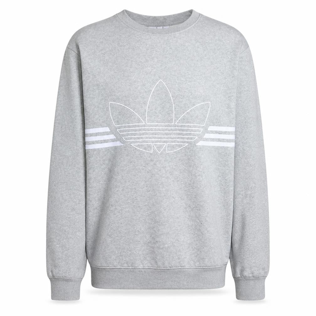 Adidas Men's Grey Crew Neck Logo Fleece Sweatshirt Size M