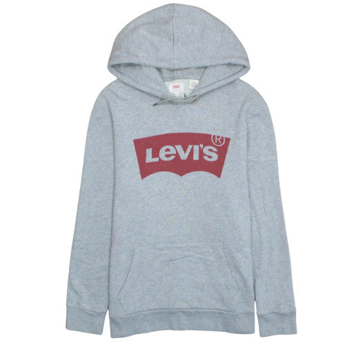 Levi's Men's Grey XL Pullover Hoodie with Logo Print