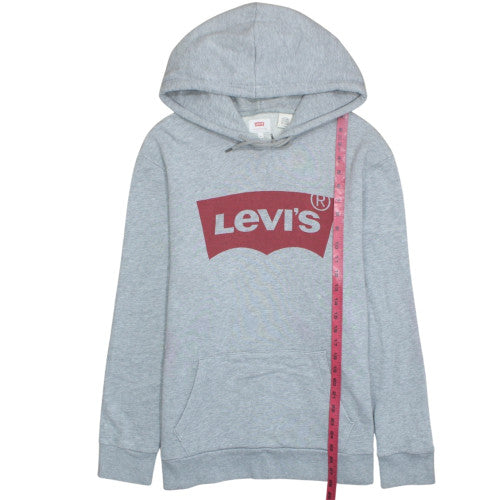Levi's Men's Grey XL Pullover Hoodie with Logo Print