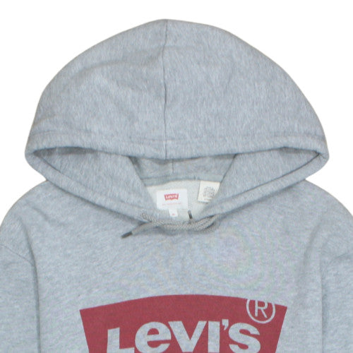 Levi's Men's Grey XL Pullover Hoodie with Logo Print