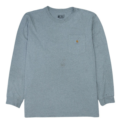 Carhartt Men's Grey Long Sleeve Relaxed Fit Jersey Work Shirt L