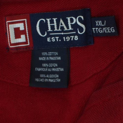 Chaps Men's Red XXL Cotton Short Sleeve Polo Shirt Classic Fit