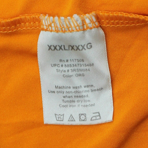 Reebok Men's Orange 3XL Sports Crew Neck Short Sleeve T-Shirt