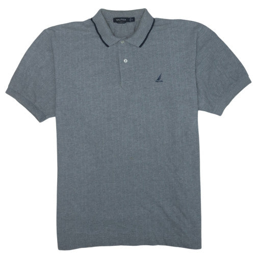 Nautica Men's Grey Cotton Short Sleeve Polo Shirt XL