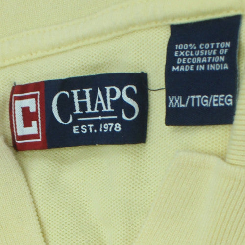 Chaps Men's Beige Short Sleeve Cotton Polo Shirt XXL Classic Fit