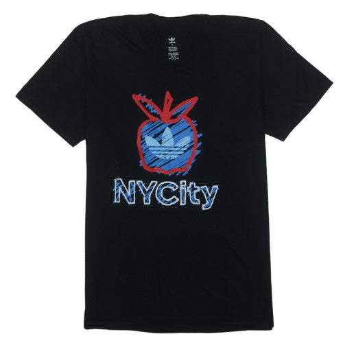 Adidas Men Black NYC Graphic Print Cotton T-Shirt Size L