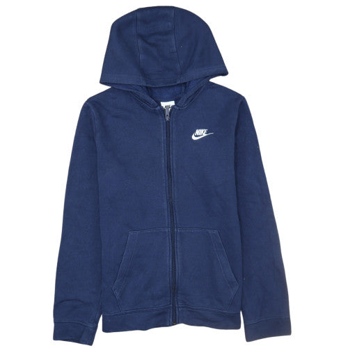 Nike Boys Blue Full Zip Hoodie XL (158-170 cm) Cotton Blend Fleece