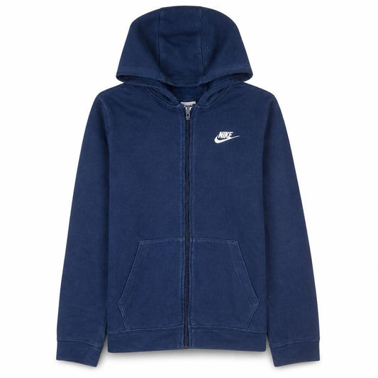 Nike Boys Blue Full Zip Hoodie XL (158-170 cm) Cotton Blend Fleece
