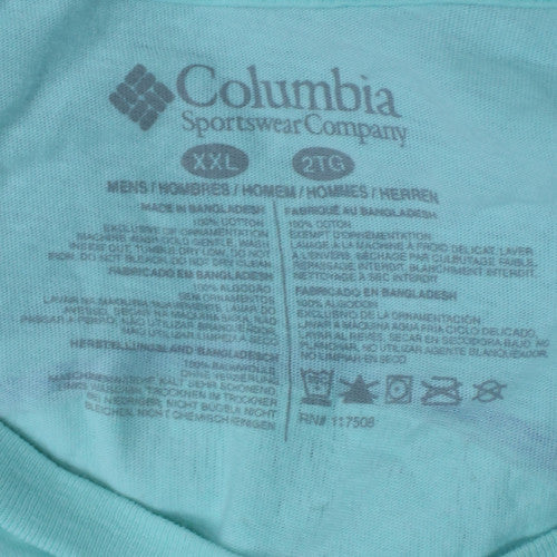 Columbia Men's Blue 2XL Graphic Logo T-Shirt Summer Casual