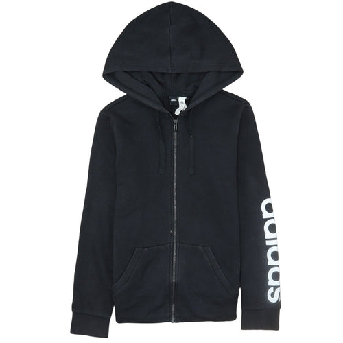 Adidas Men's Black Full Zip Hoodie M Cotton Blend Casual Sportswear