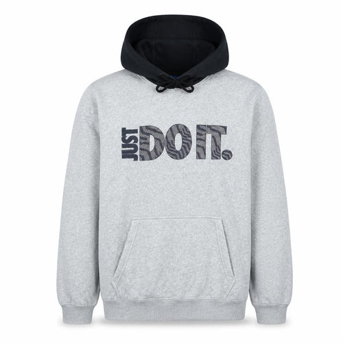 Nike Men's Grey Pullover Hoodie M Graphic Fleece Sportswear
