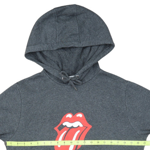 The Rolling Stones Men's Grey Pullover Hoodie M Graphic Fleece