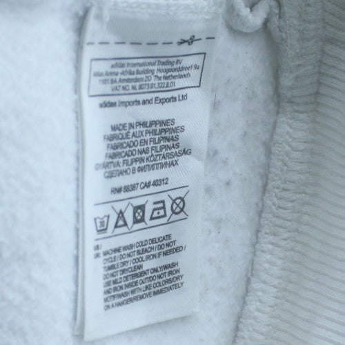 Adidas Men's White Blue Trefoil Pullover Hoodie Size M