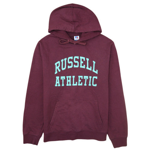 Russell Athletic Men's Red Pullover Hoodie L Logo Sportswear