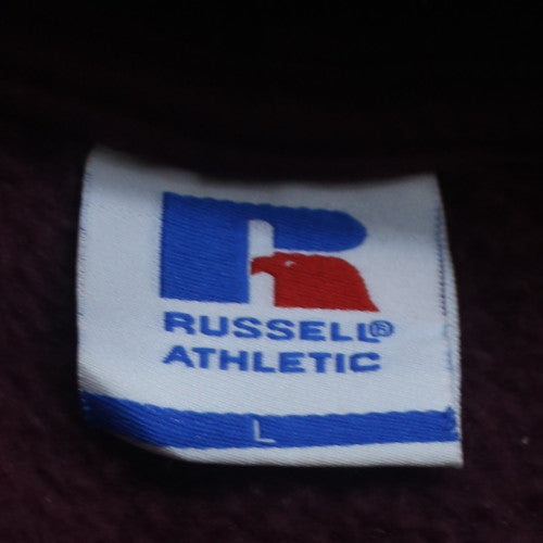 Russell Athletic Men's Red Pullover Hoodie L Logo Sportswear