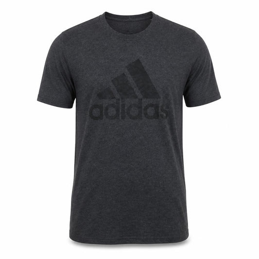 Adidas Men's Grey Short Sleeve Logo T-Shirt Medium