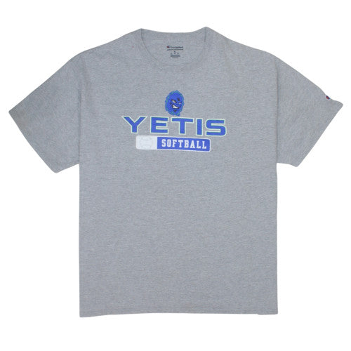 Champion Men's Grey Yeti Softball Graphic Athletic T-Shirt XL