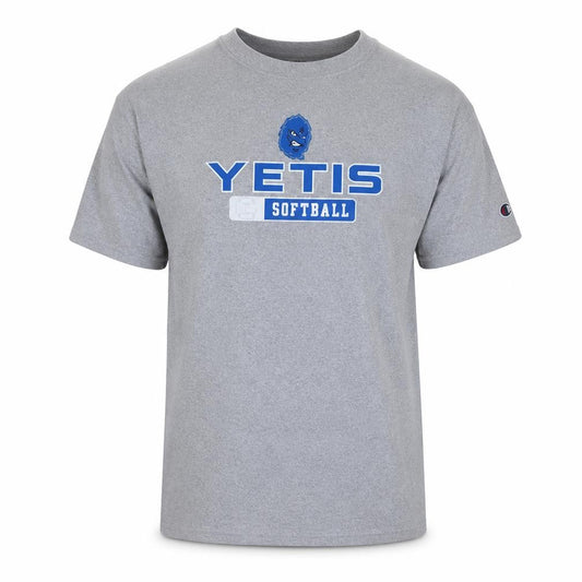 Champion Men's Grey Yeti Softball Graphic Athletic T-Shirt XL