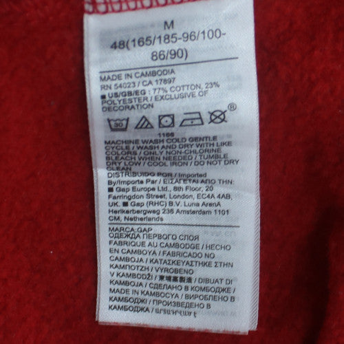 GAP Men's Red Pullover Hoodie M Cotton Blend Classic Style