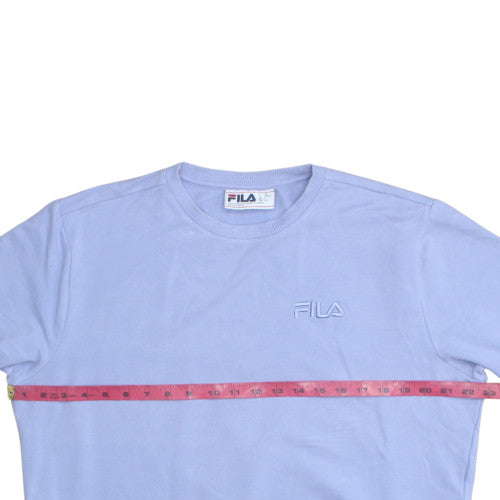 FILA Men's Blue Crew Neck Long Sleeve Cotton Blend Sweatshirt - Size L