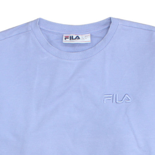 FILA Men's Blue Crew Neck Long Sleeve Cotton Blend Sweatshirt - Size L
