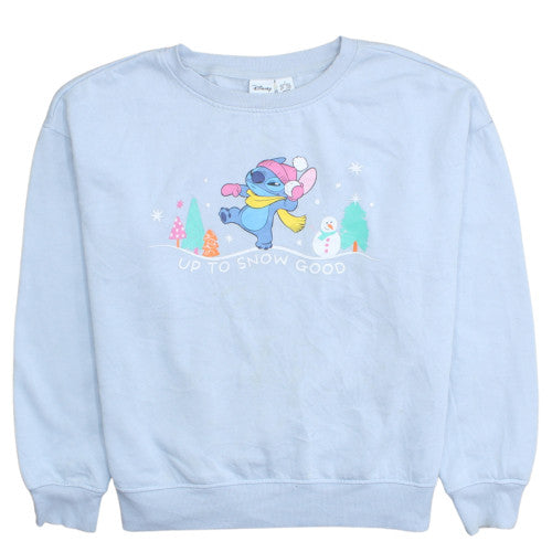 Disney Women Blue Stitch Sweatshirt Small UK 10/12 Pullover Graphic