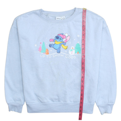Disney Women Blue Stitch Sweatshirt Small UK 10/12 Pullover Graphic