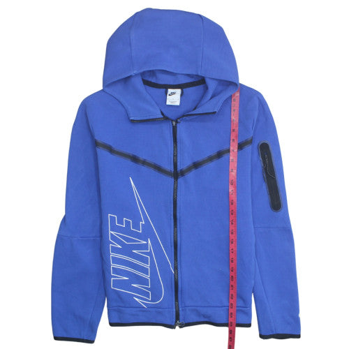Nike Men's Blue Full Zip Hoodie M Graphic Print Athletic Sweatshirt