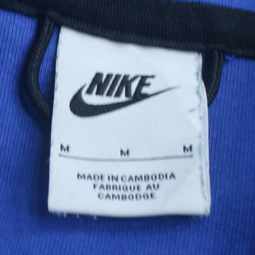 Nike Men's Blue Full Zip Hoodie M Graphic Print Athletic Sweatshirt